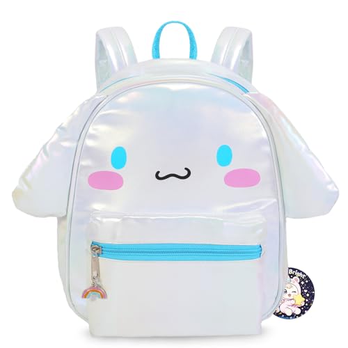 Cinnamoroll 10" Mini Backpack Set - Faux Leather Purse with Bookmark Bundle