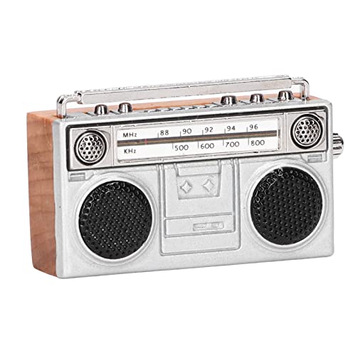 Dollhouse Radio Toy, Composite Wood+Alloy Simulated Miniature Retro Radio 1:12 Scale Dollhouse Accessories Weihnachten Guojiajia Toy - Image 3