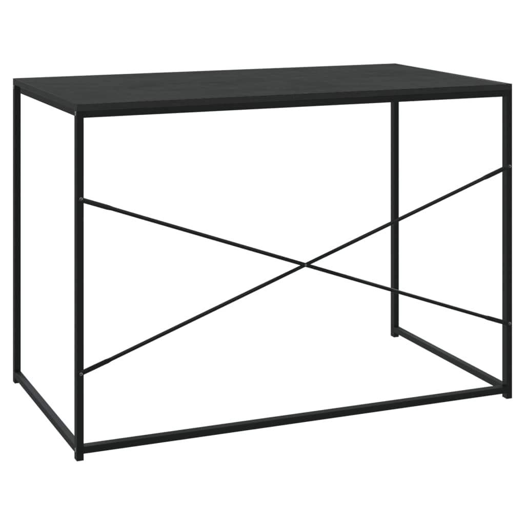 Nowoczesny stolik pod komputer, czarny, 110 x 60 x 70 cm, wytrzymały materiał drewnopochodny, stolik PC z metalową ramą, idealne biurko, do domu, biura, do gier