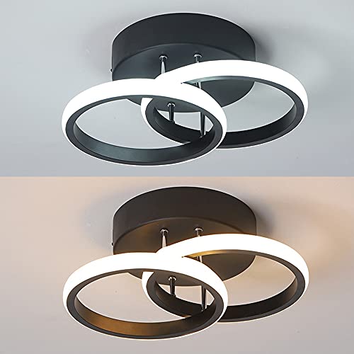 Plafonnier LED dimmable 22W noir avec télécommande et 3 températures de couleur