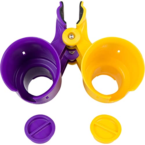 ROBOCUP, (Yellow & Purple), Best Cup Holder for Drinks, Fishing Rod/Pole, Boat, Beach Chair, Golf Cart, Wheelchair, Walker, Drum Sticks, Microphone Stand