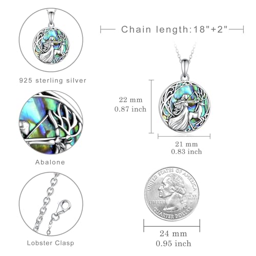 Greek Goddess Artemis Necklace 925 Sterling Silver Goddess Pendant Necklace Greek Mythology Jewelry Gifts for Women4