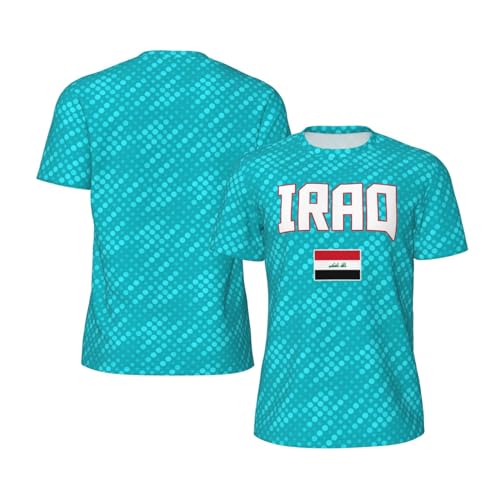 DABOYOZHZH Iraq Flag Cool Iraqans (140) Sports Jersey Mesh T-Shirt 3D Print for Running Cycling Soccer Tennis Fitness Climbing Shirts