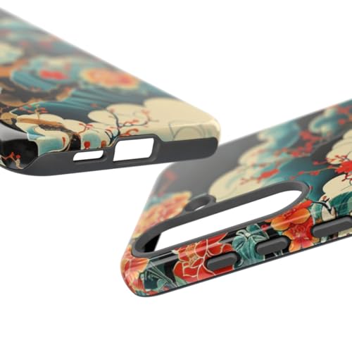 Coque Samsung S25 Plus motif floral orange lune rigide - 3