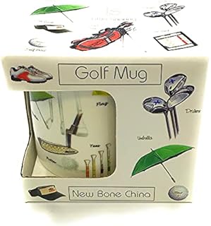 Little Snoring Cards Golf Mug - fine Bone China Mug with Golfing Design - Presented in a Gift Box with Golfing Accessories on Front