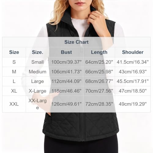 XOGWVJ Womens Puffer Vest Lightweight Quilted Sleeveless Full Zip Stand Collar Warm Casual Fall Winter Outerwear Jacket Coat Cute Puffer Vests for Women Black S - image 3