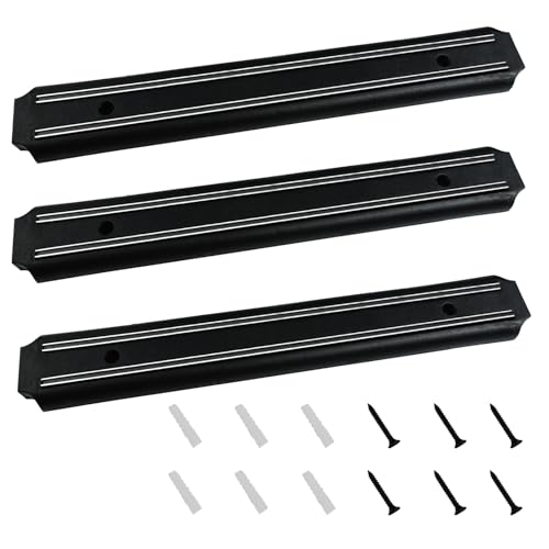 BMZXCH 3 Stück Messermagnete Wand, Magnetischer Universeller Wandmontage Edelstahl Magnet Messerhalter mit Schrauben, Magnet Magnetschiene für...