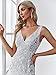 Women's V-Neck Mermaid Dress Wedding Guest Dresses Silver US10