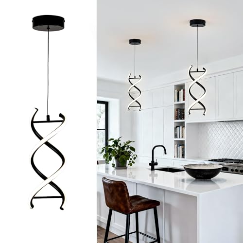 MAYNA Spiral Led Pendant Light Fixture,11W Modern Led Chandelier, 4000K