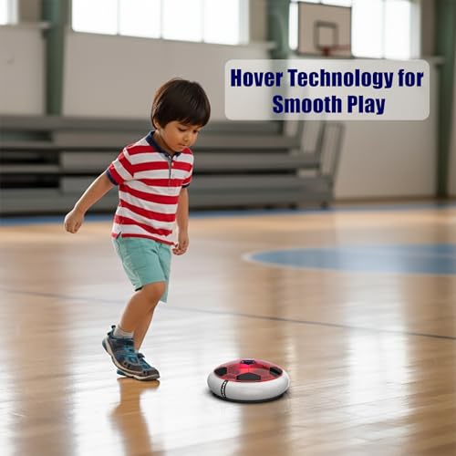 Image of Mirana Air Football Smart Toy for Kids | 3-Mode USB Type-C Rechargeable Hover Ball | Indoor Electric Hoverball with LED Lights | Birthday Gift for Boys & Girls 2 3 4 5 6 7 8 9 10 Years (Glow-Red)