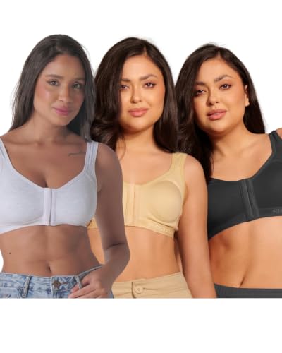Image of BODYSIZE Front Open Sports Padded Bra for Women - Cotton| Full Coverage, Maximum Support | Non-Wired, Seamless Bra