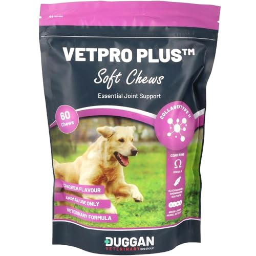 Vetpro Soft Collagen Chews for Dogs Essential Joint Support, Chicken Flavour (2 Packs (60 Chews))