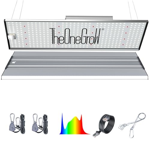 TheOneGrow MA2000 200W LED Grow Light Full Spectrum | Commercial Plant Light Panel with Daisy Chain & Dimming | 2x4ft/4x4ft Coverage for Hydroponic Vegetables & High-Yield Plants