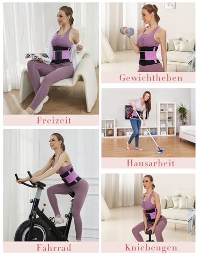 Foto von SIHOHAN Bauchweggürtel, Schwitzgürtel Fitness Gürtel, Verstellbarer Taille Trimmer Gürtel Fitnessgürtel, Waisttrainer Taillenformer, Bauchgürtel für Herren und Damen（Violett, XXL）