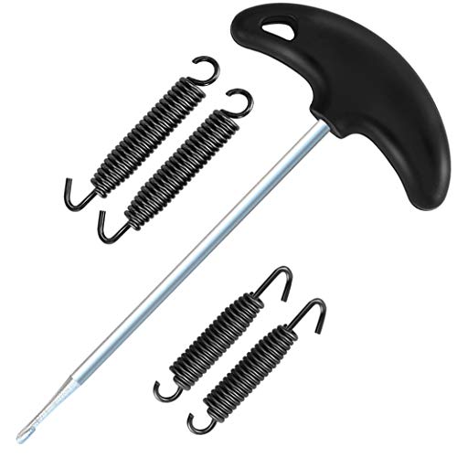 P1TOOLS Motorcycle Exhaust Pipe Spring Puller Installer Hook Tool with Exhaust Pipe Springs 67MM 75MM Swivel Hook