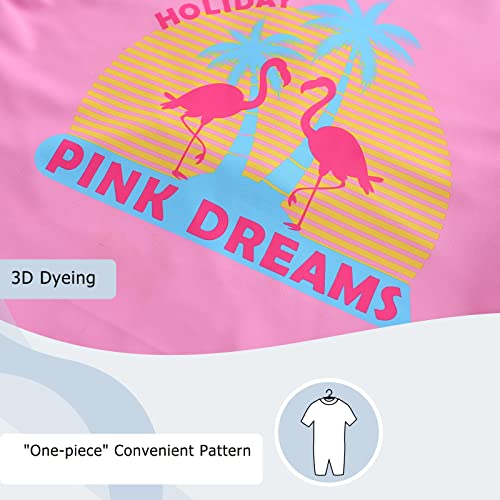 Image of Girls One Piece Rash Guard Swimsuits for Kids UPF 50+ Sun Protection Short Sleeve Swim Shirt