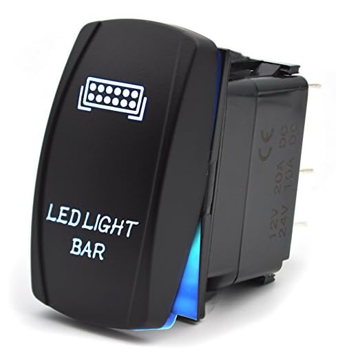 Desconocido Interruptor de Palanca Encendido/Apagado 5 Pines Barra de luz led Faro para el Barco de Tronco automático 12V 20A 24V 10A - Azul