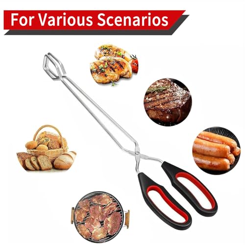 2-Pcs Stainless Steel Scissor Tongs, 9.25-Inch and 11-Inch set Kitchen cooking grilling tongs - Image 5