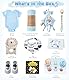 Baby Geschenk Jungen Mädchen Neugeborenen Geschenke zur Geburt mit Schmusetuch/Baby Strampler/Socken/Musselin Decke/Rassel Windeltorte Geschenkbox Baby Shower Party Gender Reveal Geschenk (Blau)