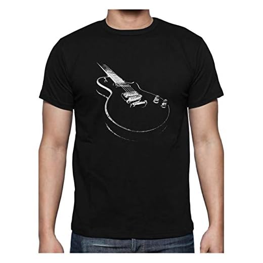 Camiseta para Hombre - Camisetas Guitarra Electrica Camisetas Hombre Rock - X-Large Negro