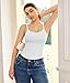 LODAY Compression Tank Tops Women Shapewear Tummy Control Body Shaper Scoop Neck Camisole Tops(White,X-Large)