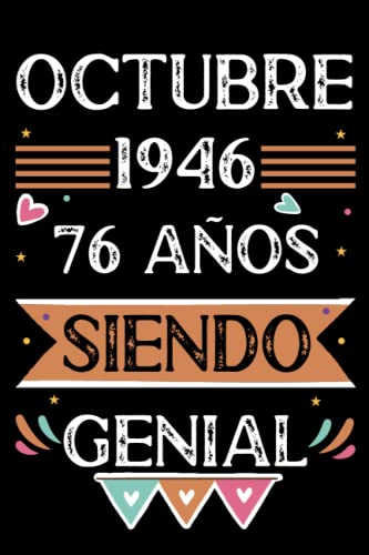 CUADERNO, Octubre 1946,76 Años Siendo Genial: Libro de visitas, cuaderno, 110 páginas de felicitaciones, idea de regalo, regalo Para la esposa, novia, mujer, La madre