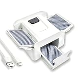 LifeEasier Automatic Card Shuffler and Dealer, Rechargeable, Low-Noise, and Portable, for UNO, Phase 10, Five Crowns, Skip-Bo and More