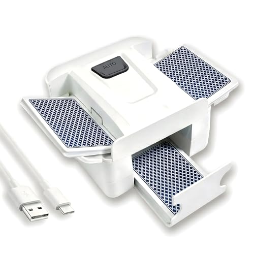 LifeEasier Automatic Card Shuffler and Dealer, Rechargeable, Low-Noise, and Portable, for UNO, Phase 10, Five Crowns, Skip-Bo and More