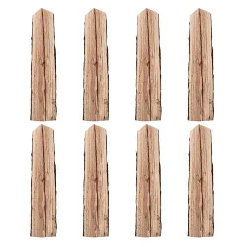 MOTHNUR Legna da Ardere per Braciere da Esterno in Legno Duro Resistente alle Intemperie, Tronchi Decorativi Rustici per Caminetto e Festa in Giardino, Set 8 Pezzi da 22 Cm Venature