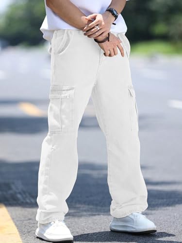 Image of AVANOVA Men's Cargo Jeans Slim Fit | Stylish Stretch Denim Trousers with Multi Pockets | Casual Wear Pants for Men | Comfortable Daily & Office Denim Wear Bottoms (Jeans 250)
