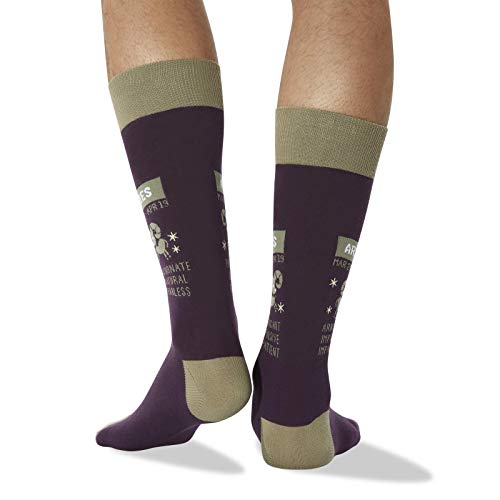 Hot Sox Mens Aries Zodiac Crew Socks, Mens Shoe Size 6-12.5, Dark Purple3