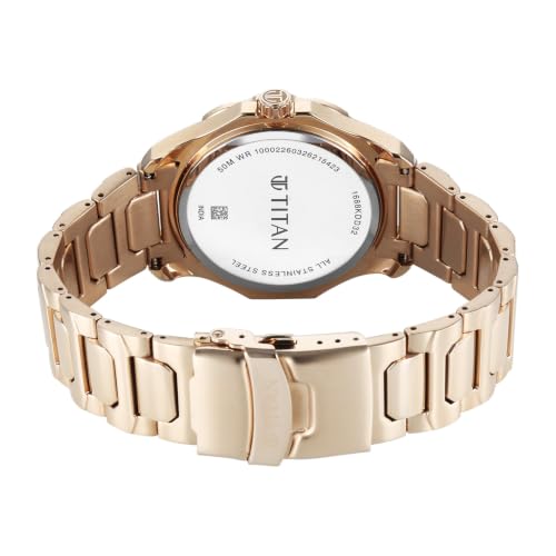 Image of Titan Regalia Opulent VI Men's Dress Watch with Two-Eye Multifunction Panda Dial and Steel Bimetal Strap