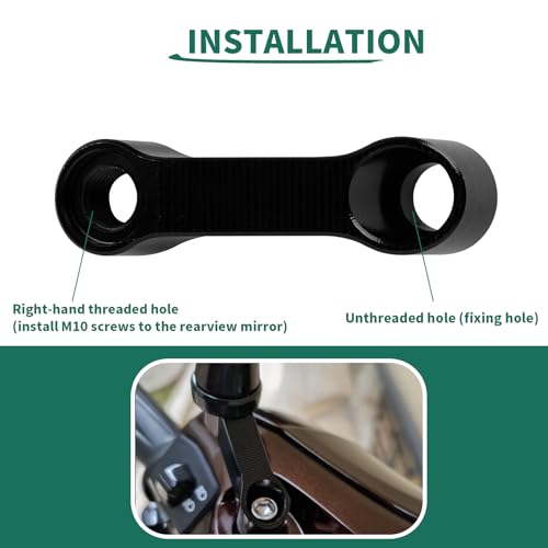 Image of PSLER M10 Motorcycle Mirror Extenders, Rear View Mirrors Handlebar Mount Riser Extender Adapter for 10mm /8mm Apertures