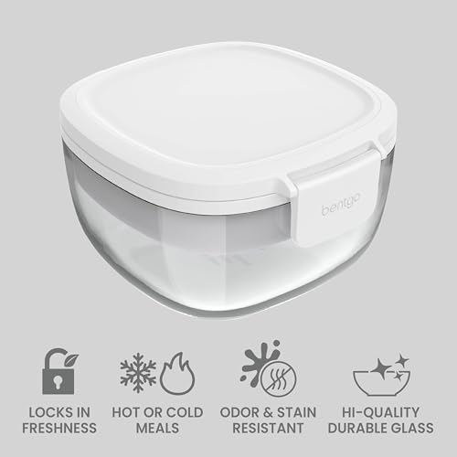 Image of Bentgo Glass Salad Container with Airtight Lid & Leak-Proof Sauce Cup