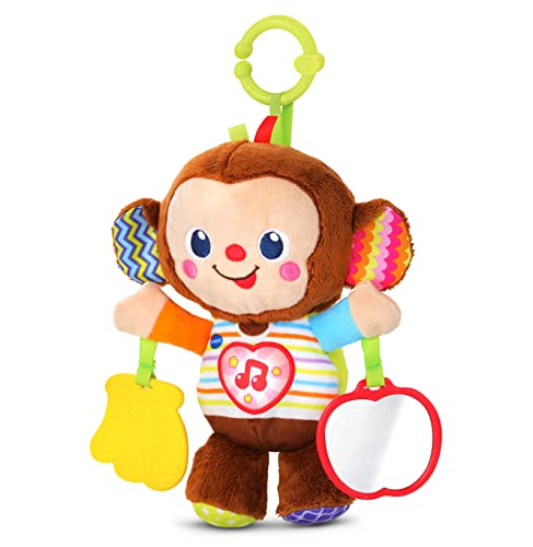 VTech-Baby Monito bebé, Peluche sonajero con mordedor, Juguete para el Carrito, Espejo de Seguridad y Anilla, Bebés +3 Meses, Versión ESP