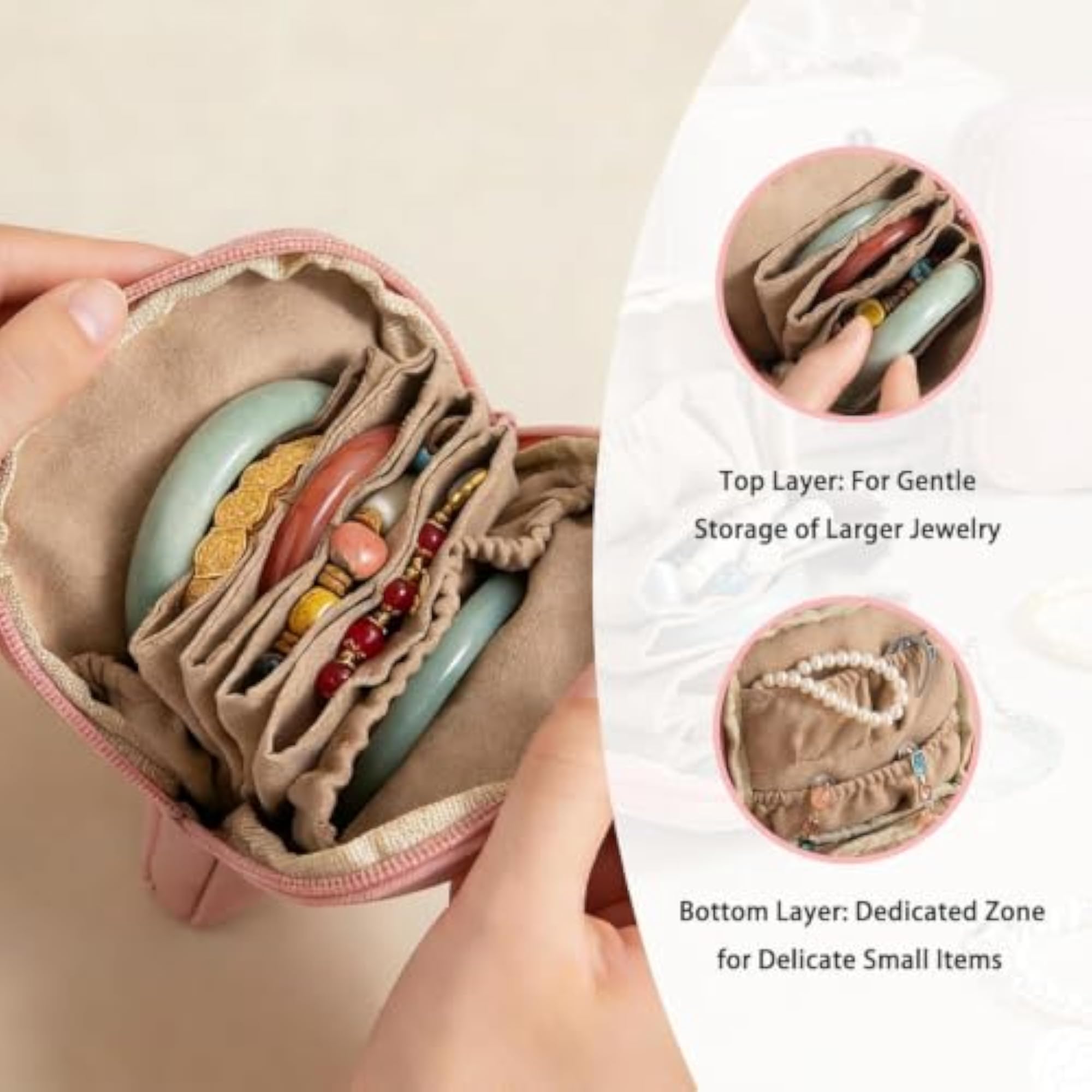 Travel Jewellery Case, Small PU Leather Organizer
