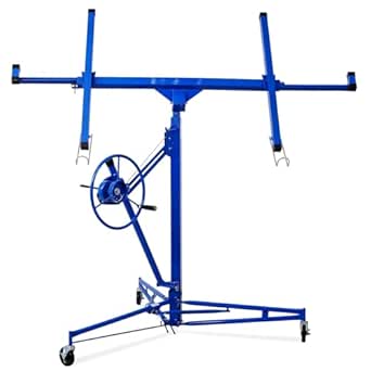Rovibek 11 FT Drywall Lift, Sheetrock Lift for Ceiling and Wall Installation, Heavy Duty 150 lbs, Foldable and Adjustable