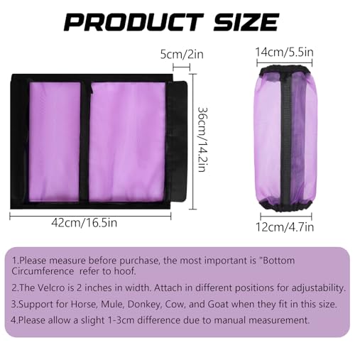Image of All-Purpose Fine Mesh Horse Fly Boots Breathable Anti-Fly Leggings with Sturdy Support Strips Reduce Annoying Stomping & 360Leg Protection Durable Easy-Clean Material 4-Pack Lavender Purple