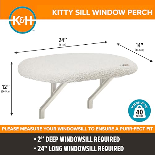 Image of K&H Cat Window Perch, Unheated Kitty Sill, Fleece, 14 X 24 Inches (Pack of 6)