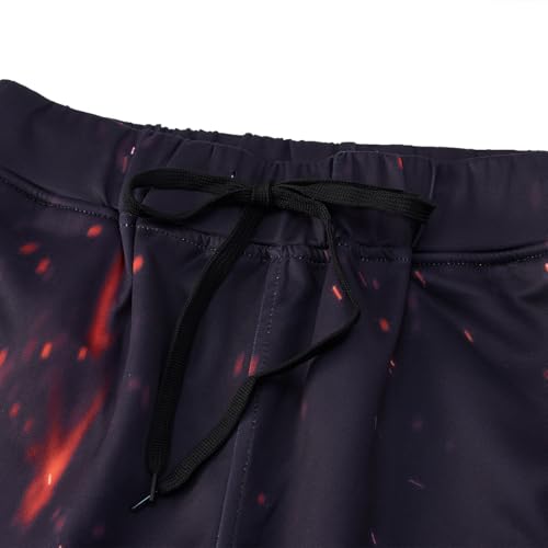 RAISEVERN Sweatpants for Men Fire Flame Rave Pants Cool Joggers with Pockets Gym Casual Pants with Drawstring Small