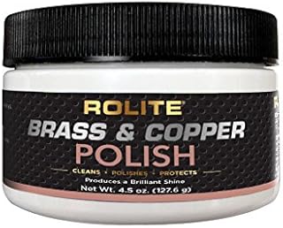 Rolite Brass and Copper Polish - Instant Polishing and Tarnish Removal Cream, Metal Cleaner and Brightener for Antiques, Cookware, Jewelry, and More, 4.5 ounce, Pack of 1