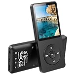 AGPTEK MP3 Player with Bluetooth 5.3, 64GB Internal Memory Portable Music Player 1.8 inch Screen with Speaker, FM Radio, Voice Recorder, Supports Expanded Up to 128GB (Without headphones), Black