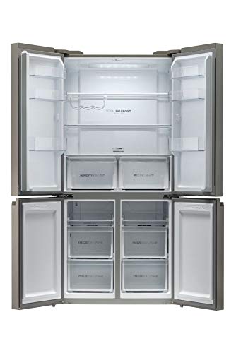 Haier - Réfrigérateur multi-portes CUBE 90 Series 5 HCR5919ENMM - 4 Portes, Total No Frost, MyZone, Humidity Zone, Compresseur Inverter, LED, 908x748x1905 mm, Classe E, New Platinum Inox – Image 3