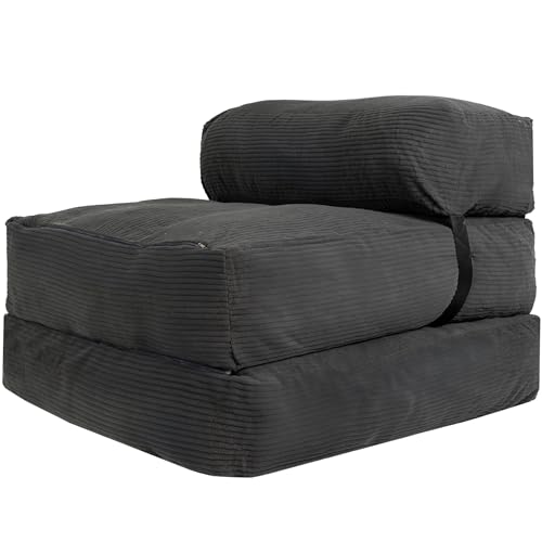 Bananair - Chauffeuse 1 Place Adulte Convertible - Matelas d'Appoint Déhoussable en Velours...