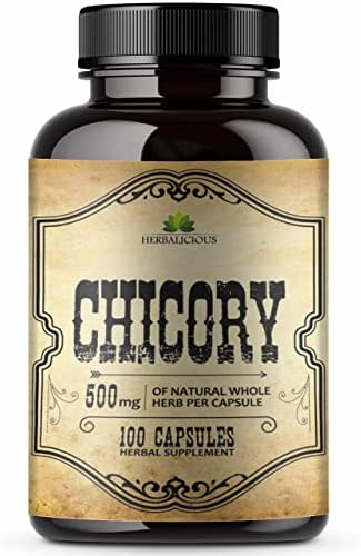 Chicory Root Supplement Prebiotic – Natural Herbal Support for Immune System, Digestion, Appetite Control, Heart Health – 100 Capsules