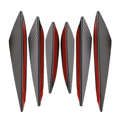 Protections universelles anti-collision pour pare-chocs, 6 Pcs répartiteurs universels Rebord Pare-Chocs Avant de Voiture, bandes adhésives universelles anti-rayures, ailerons Caoutchouc pour Voiture