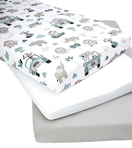 Medi Partners Spannbettlaken 60x120 3-Pack Baby Bettlaken Kinderbett Spannbetttuch 100% Baumwolle - Fitted Kinder Sheet Bettwäsche… – Ansicht 2