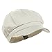 e4Hats.com Cotton Elastic Newsboy Cap-White XL-2XL