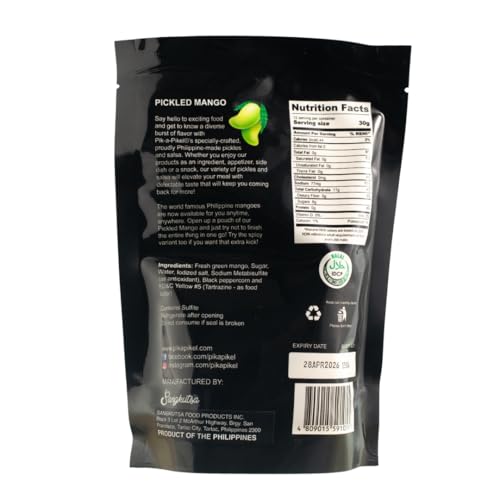 Pik-A-Pikel Pickled Mango Original | Sweet & Tangy pickled mango slices | Authentic Filipino snack made from fresh Philippine mangoes, | 12.4 oz Travel Pack - Thumbnail 5