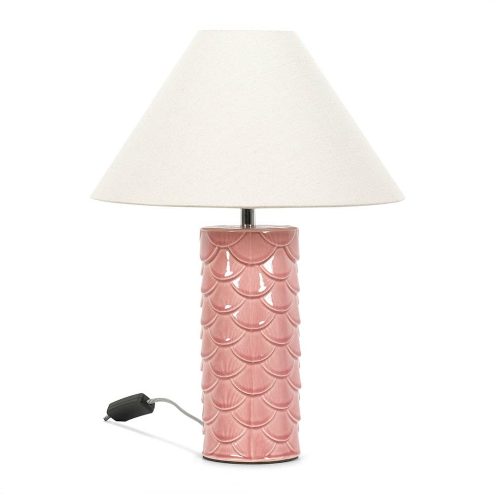 Valuelights Athena Ceramic Coral Mermaid Shell Scallop Bedside Table Lamp With Tapered Lampshade from B&Q